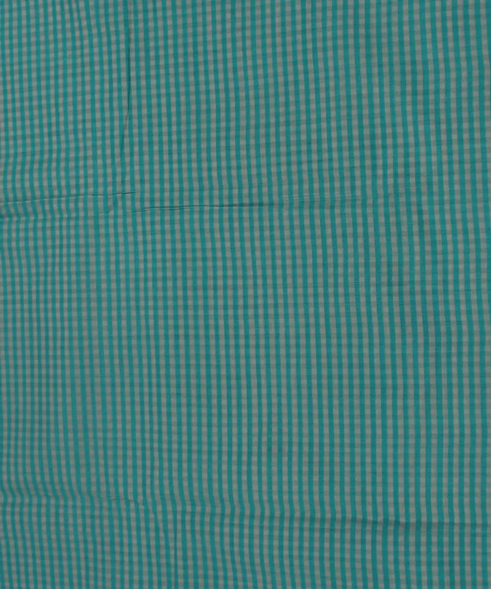 0.7m Handloom Green Check Mangalgiri Cotton Fabric