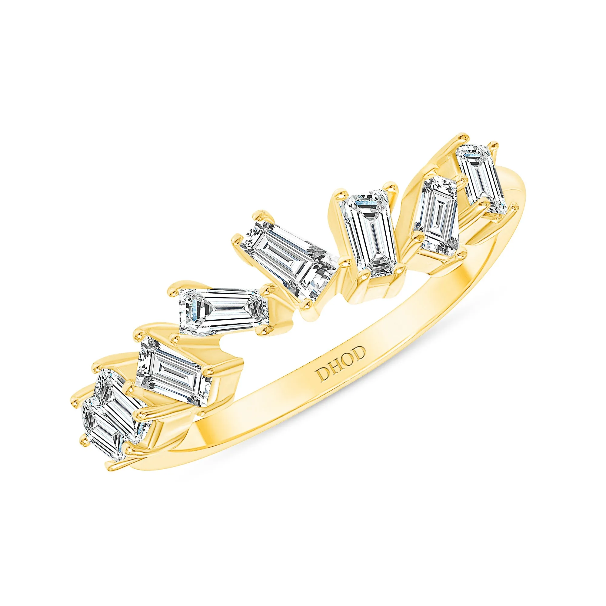 14K Gold Art Deco Diamond Baguette Band Wedding Band