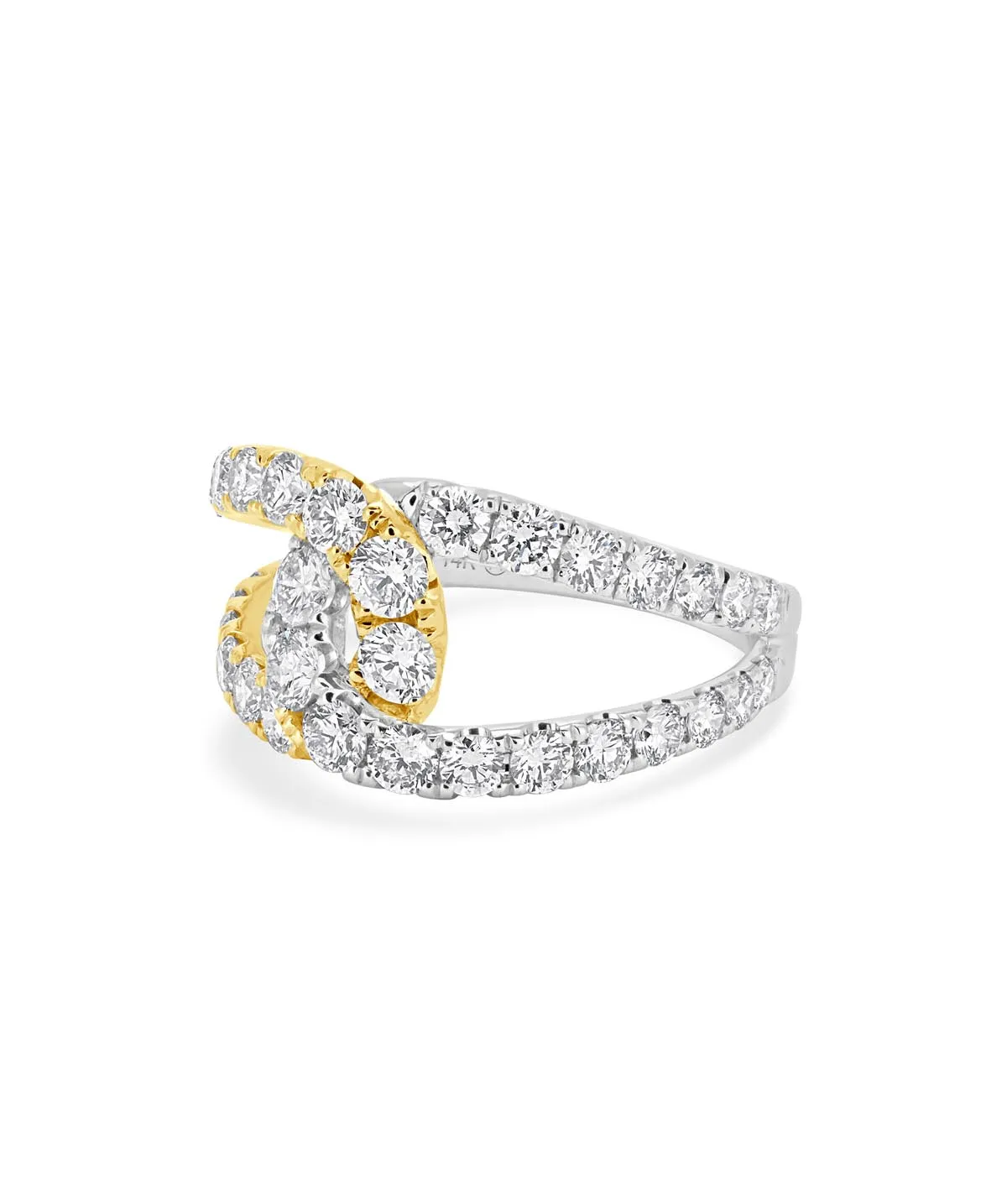 14K White & Yellow Gold Diamond Fashion Ring