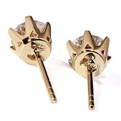 14k Yellow Gold Stud Moissanite Earrings 1ctw