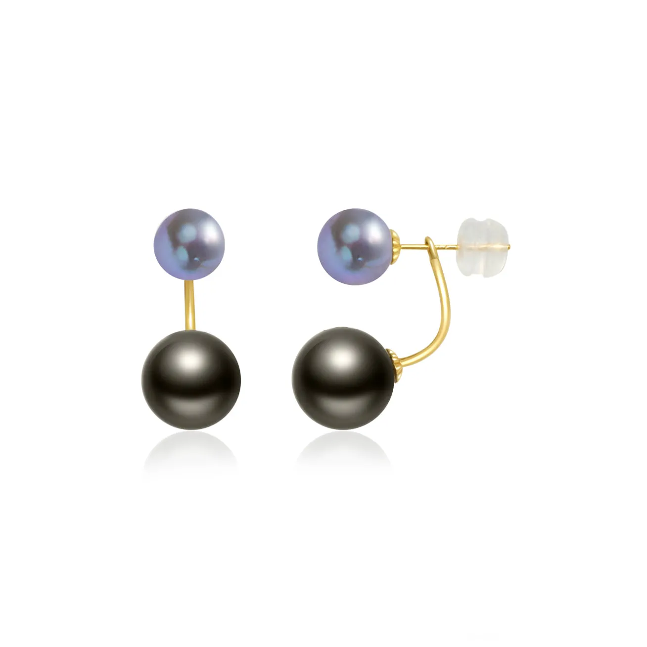 18K Tahitian & Madama Pearl Earrings KE00107