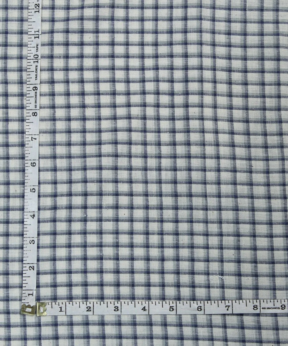 1m indigo checks handloom handspun cotton fabric