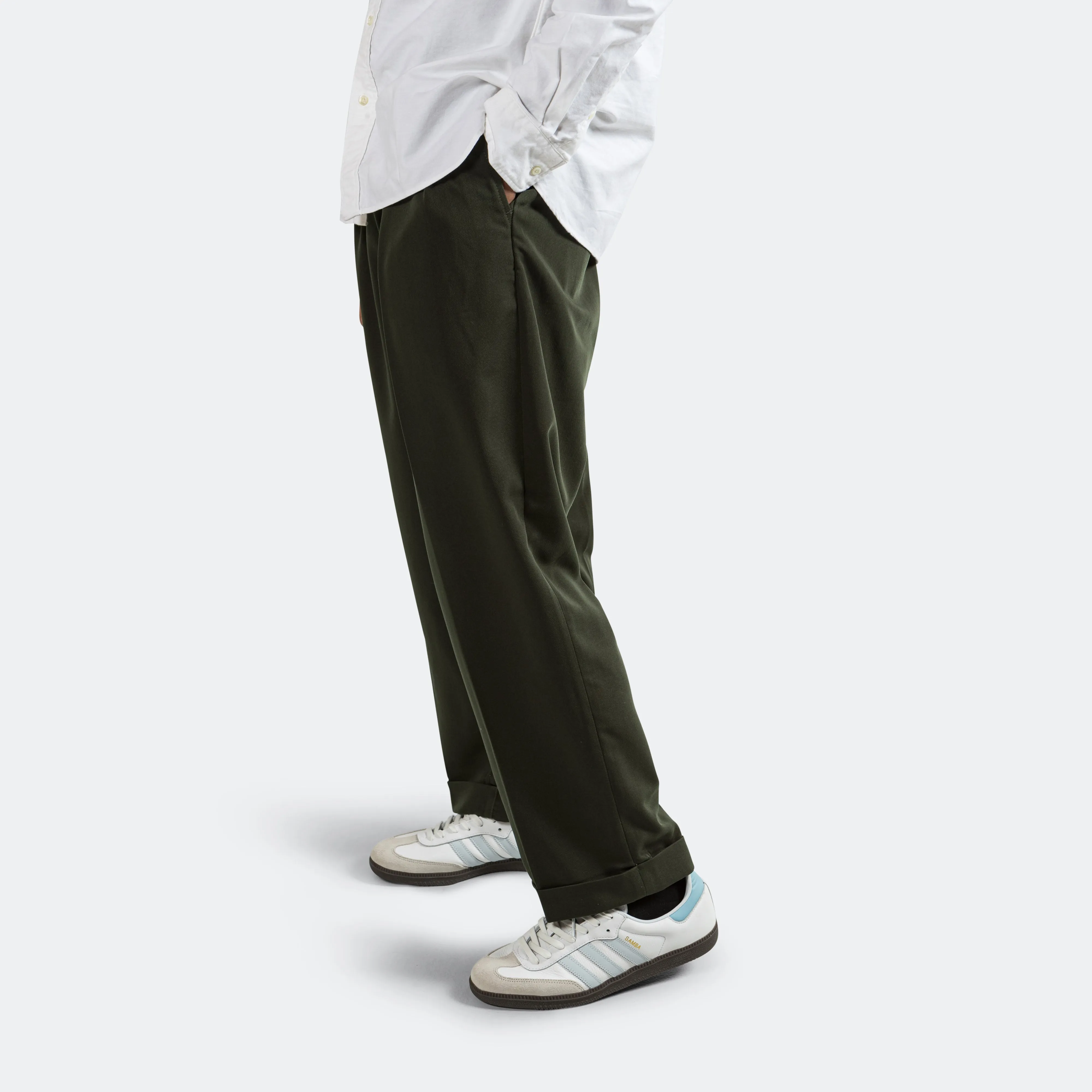 2 Pleats Trousers PE Twill - Green