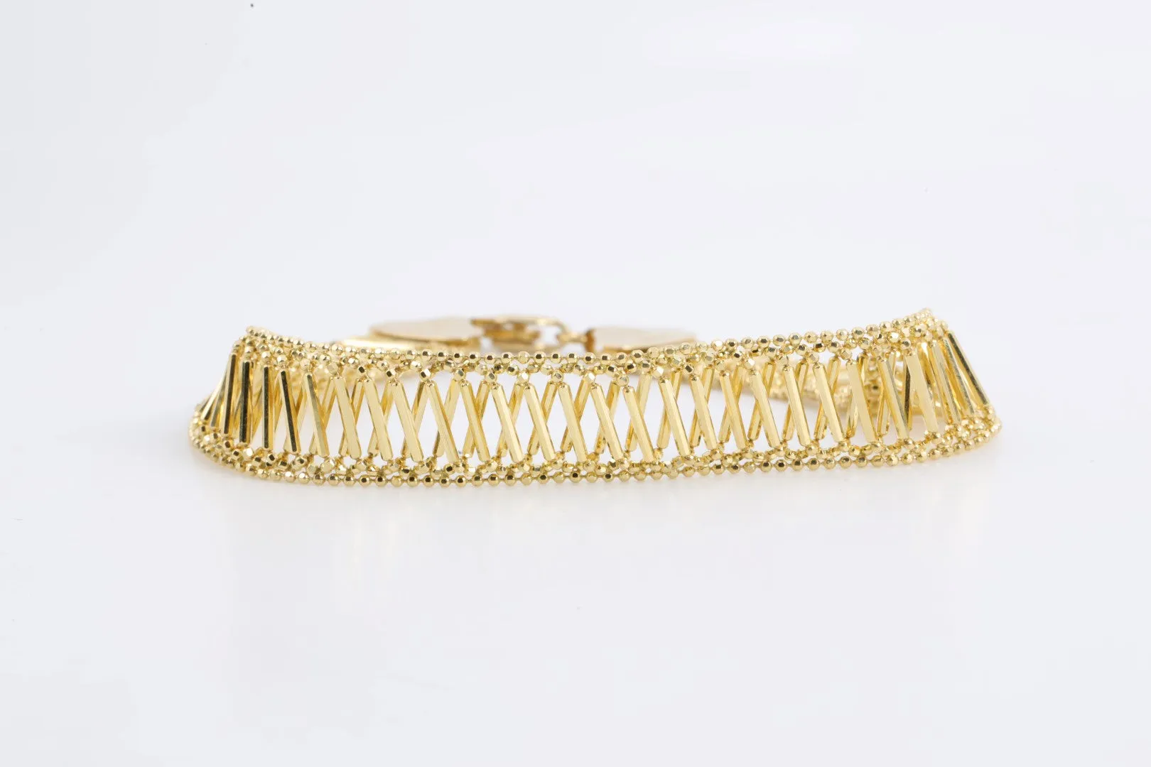 7" 14k Yellow Gold Openwork Bracelet (8.10g.)