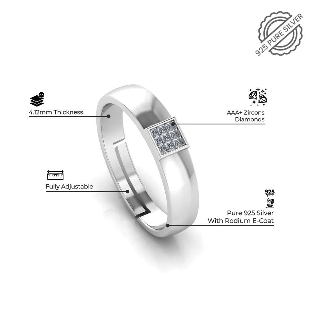 925 Pure Silver Miss Carat Classy Status Special Couple's Ring