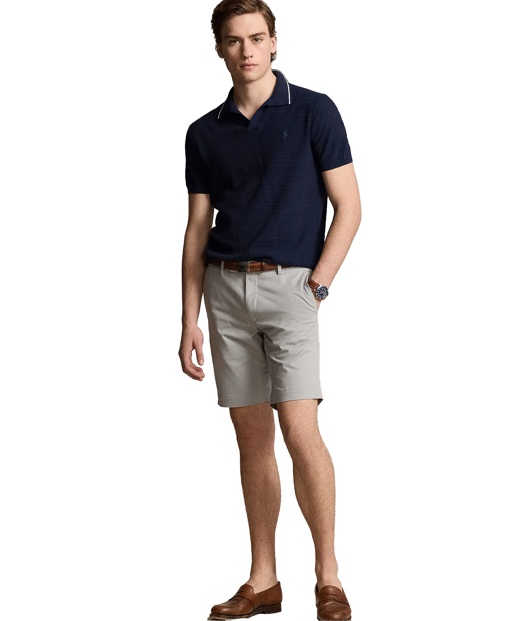 9.5-inch Stretch Slim Fit Chino Short - Grey