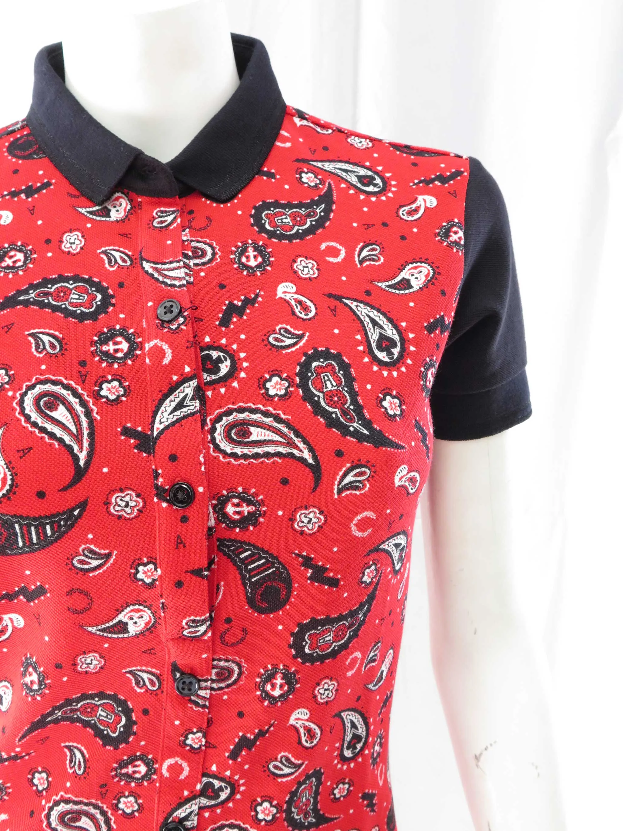 Amy Winehouse Fire Red Bandana Print Fred Perry Shirt Dress