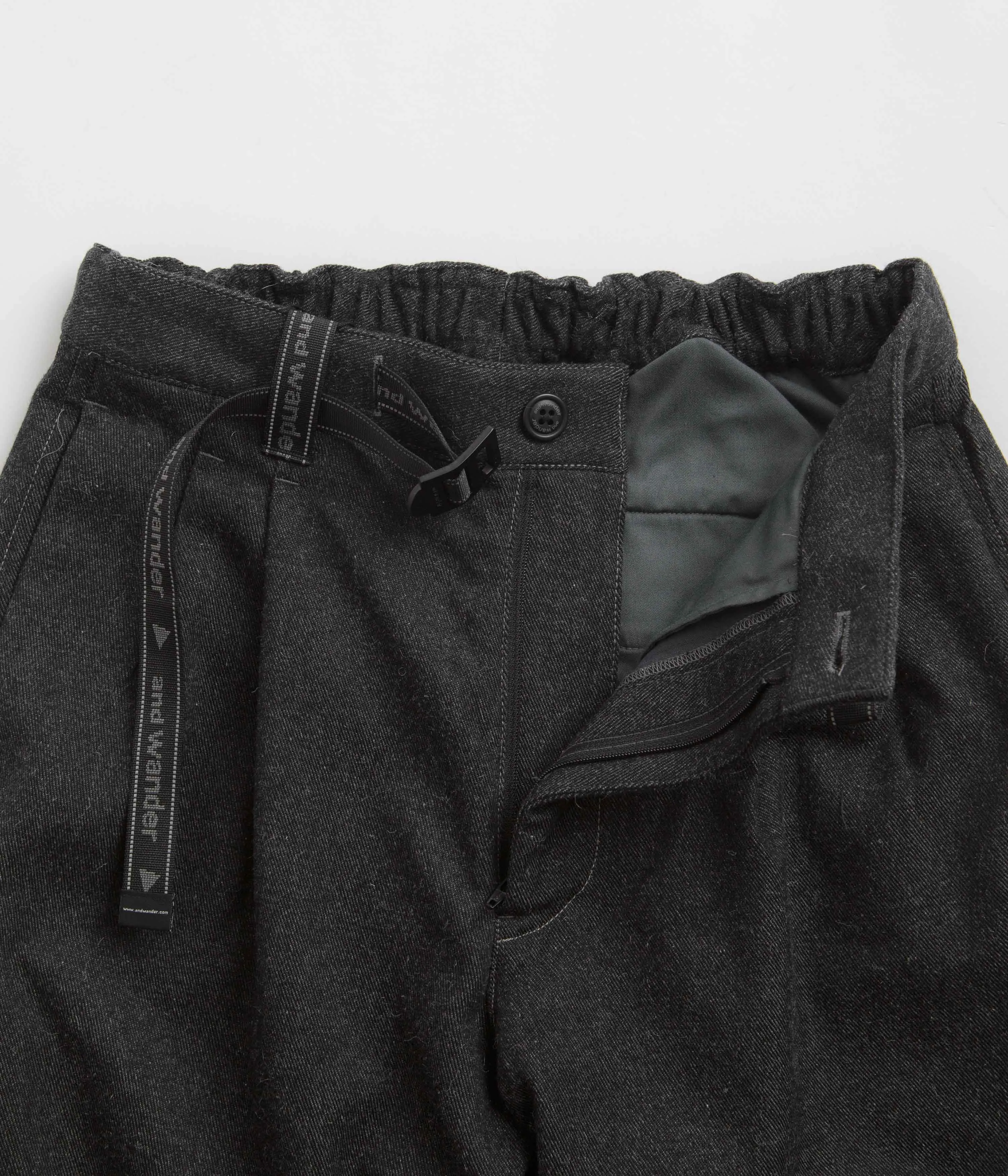 and wander x Maison Kitsune Cotton Wool Pants - Charcoal