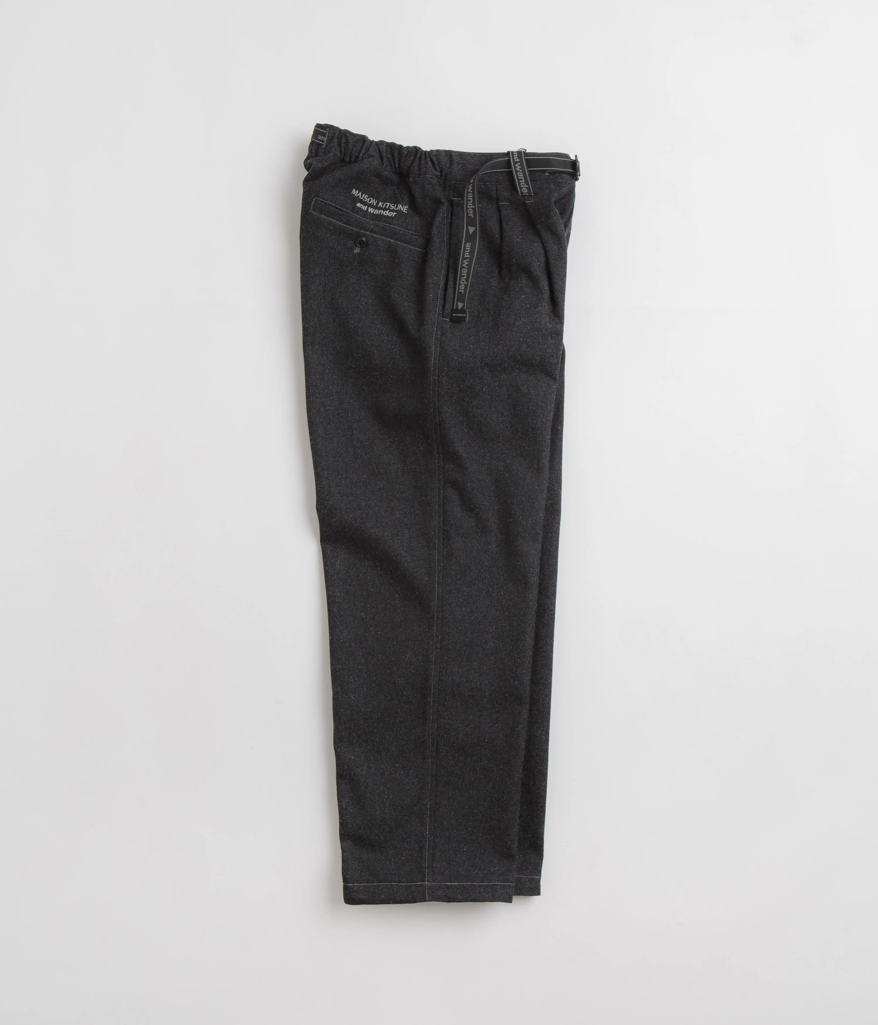 and wander x Maison Kitsune Cotton Wool Pants - Charcoal