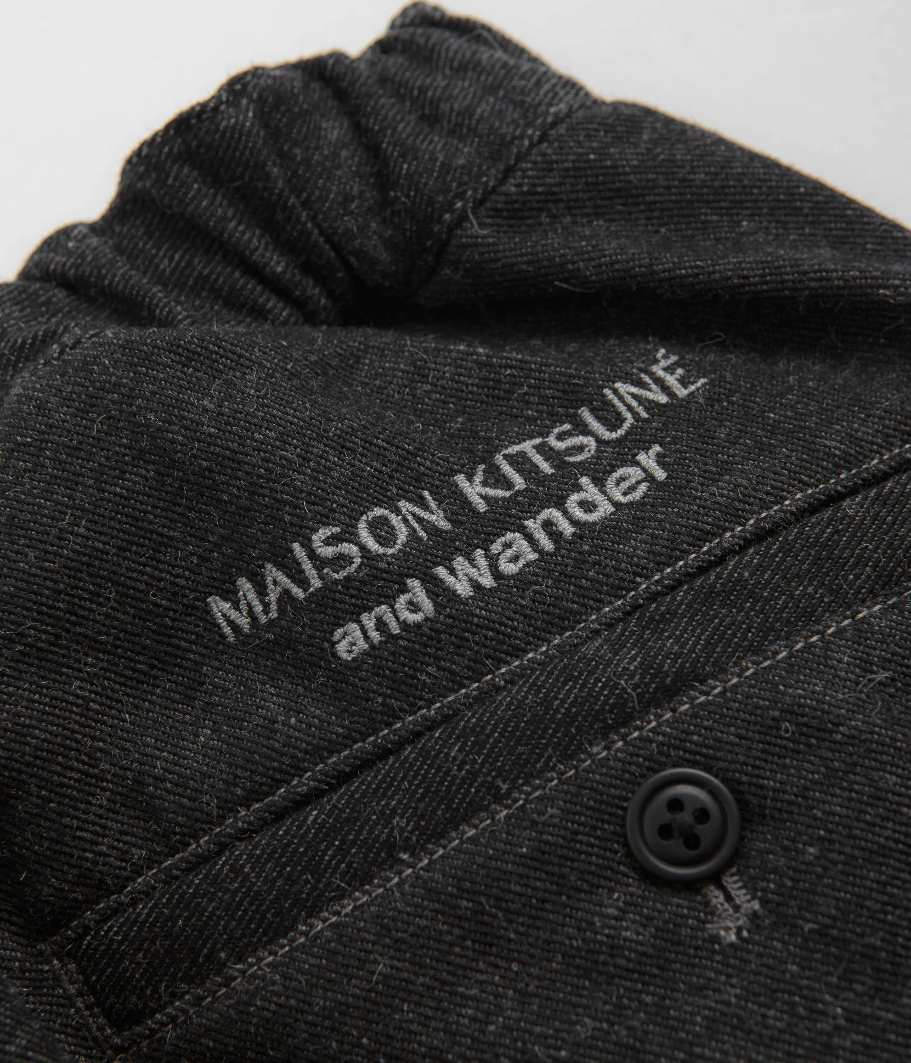 and wander x Maison Kitsune Cotton Wool Pants - Charcoal