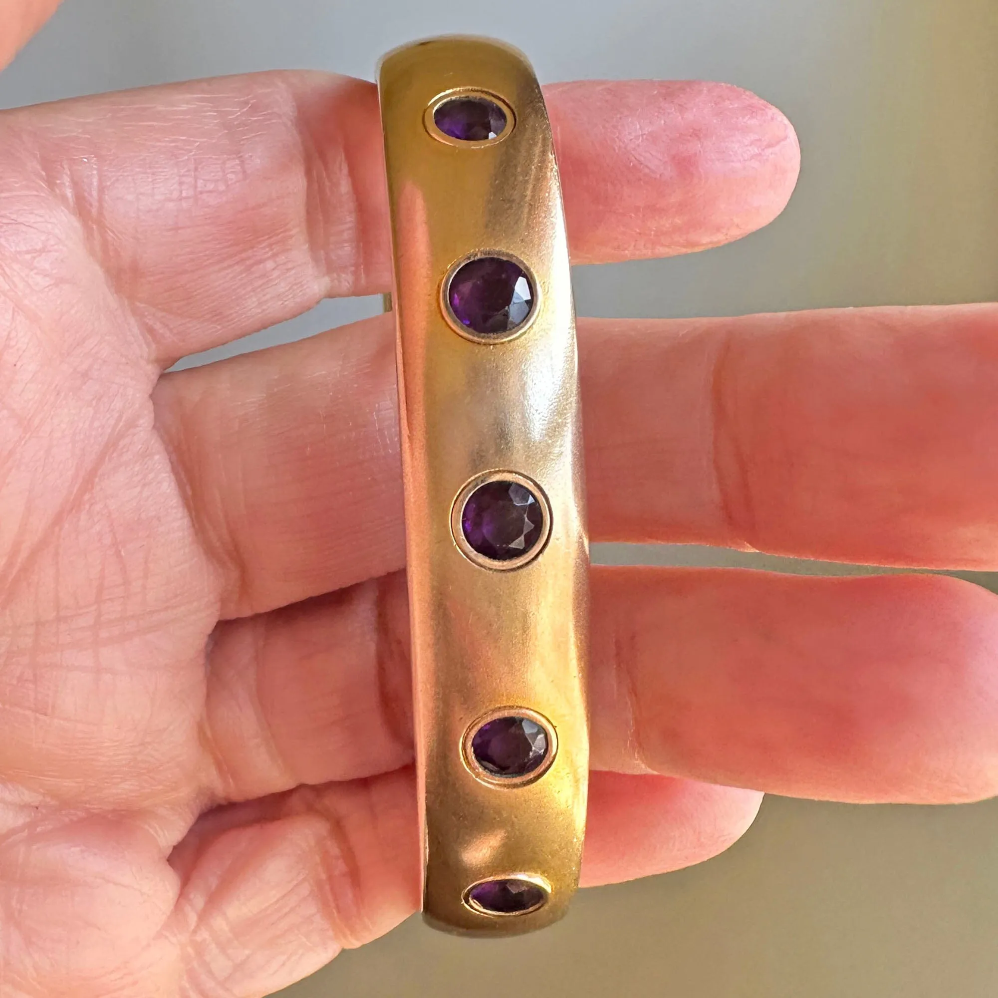 Antique Victorian Amethyst Paste Gold Filled Bracelet