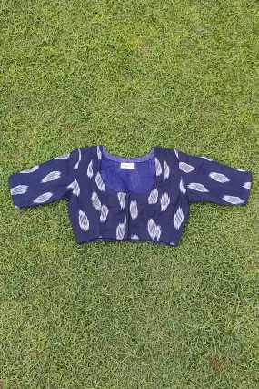 Azure Cotton Ikkat Blouse