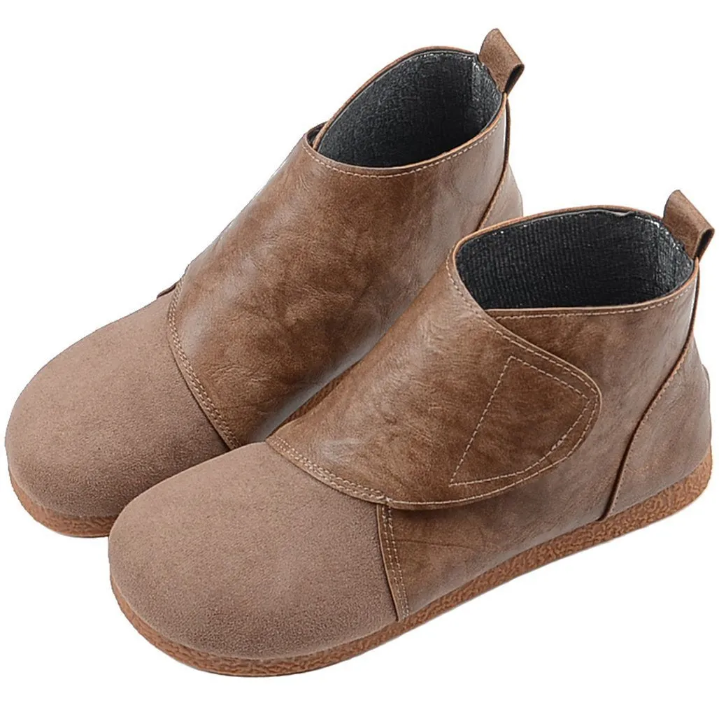 BABAKUD Autumn Retro Round Head Women's Casual Boots