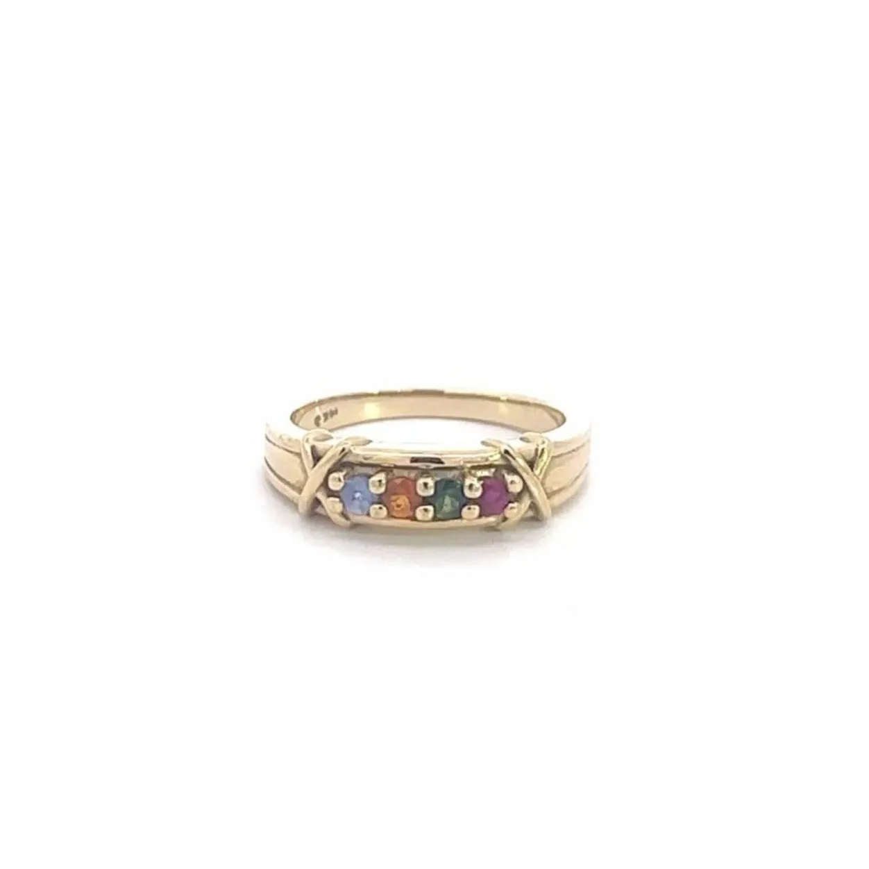 Baikalla 14k Yellow Gold 4 Family Gemstone Ring