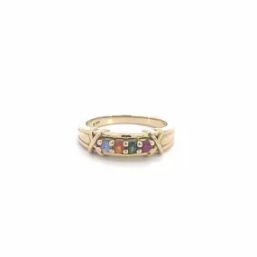 Baikalla 14k Yellow Gold 4 Family Gemstone Ring