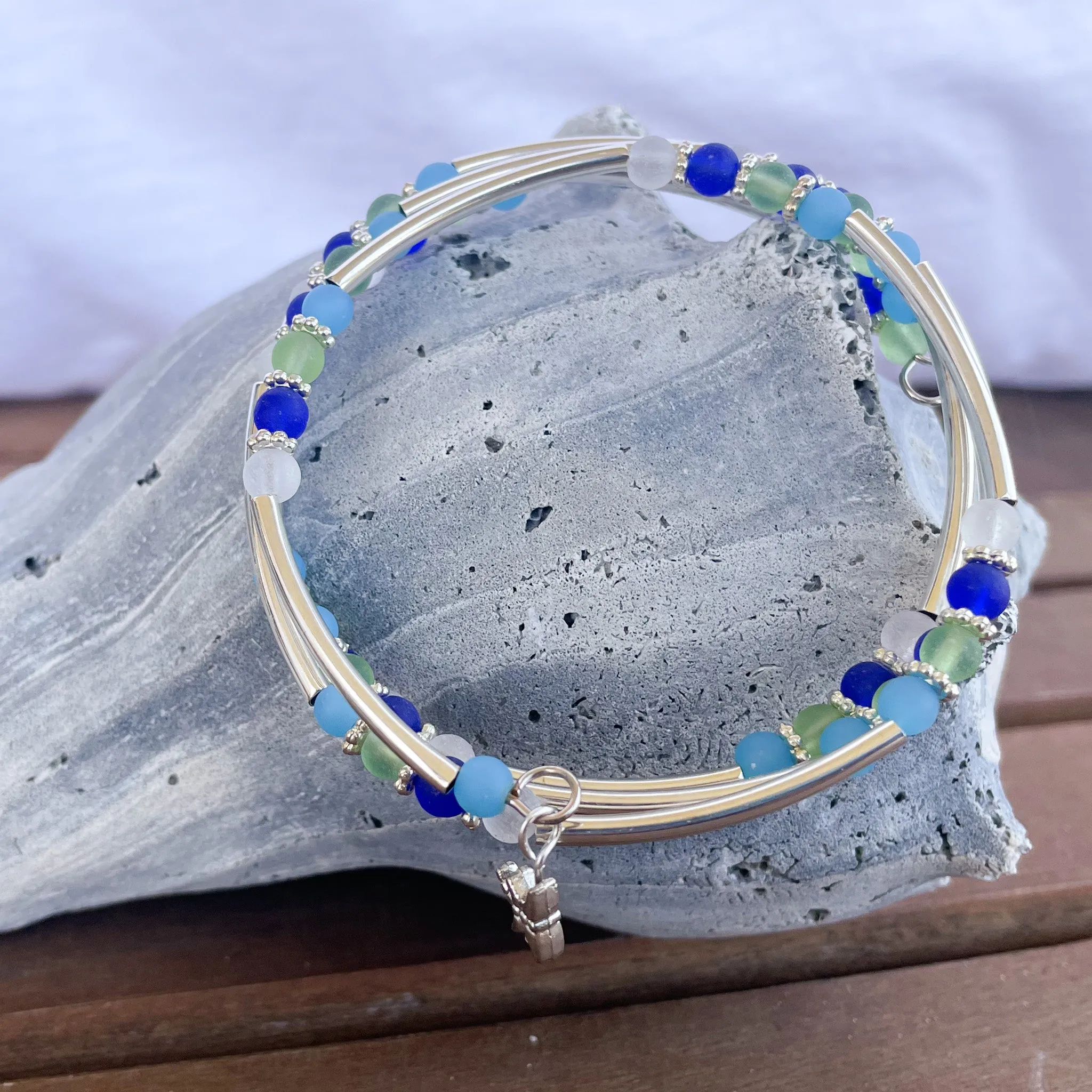 Beach Girl Memory Wire Wrap Bracelet