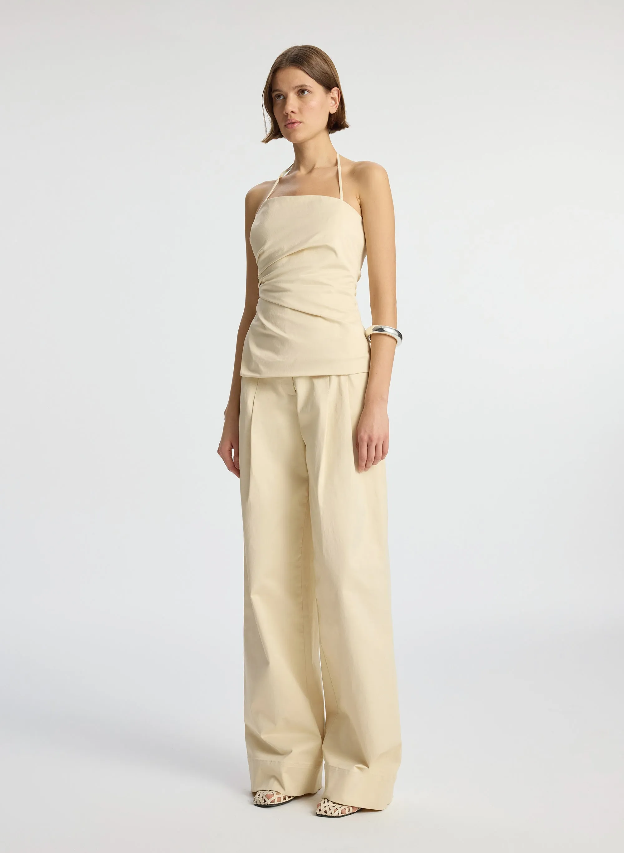 Bennett Sateen Wide-Leg Pant