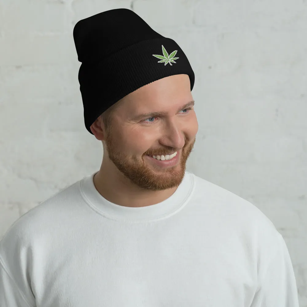 Bhang leaf Cuffed Beanie