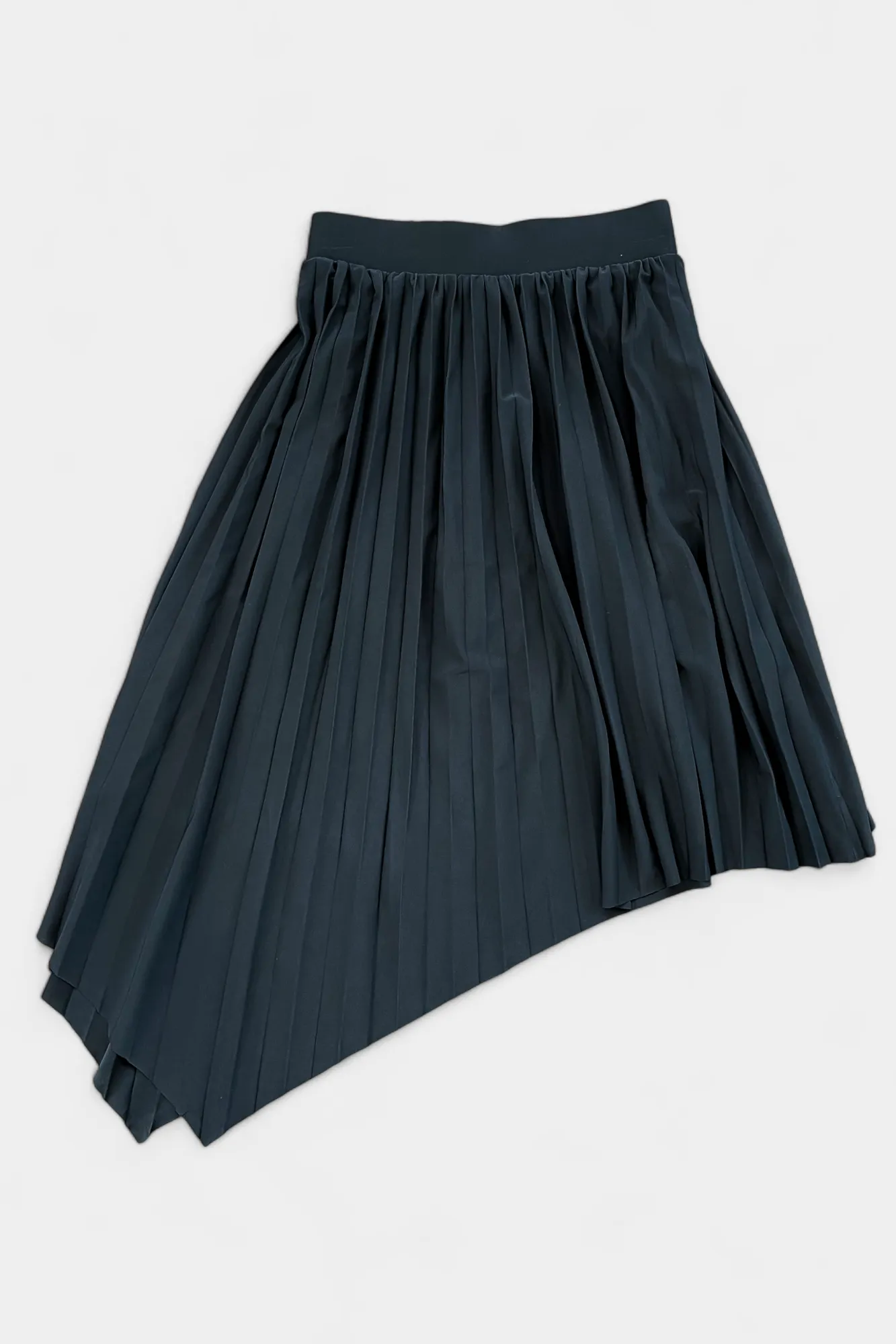 Black Asymmetrical Pleated Skirt