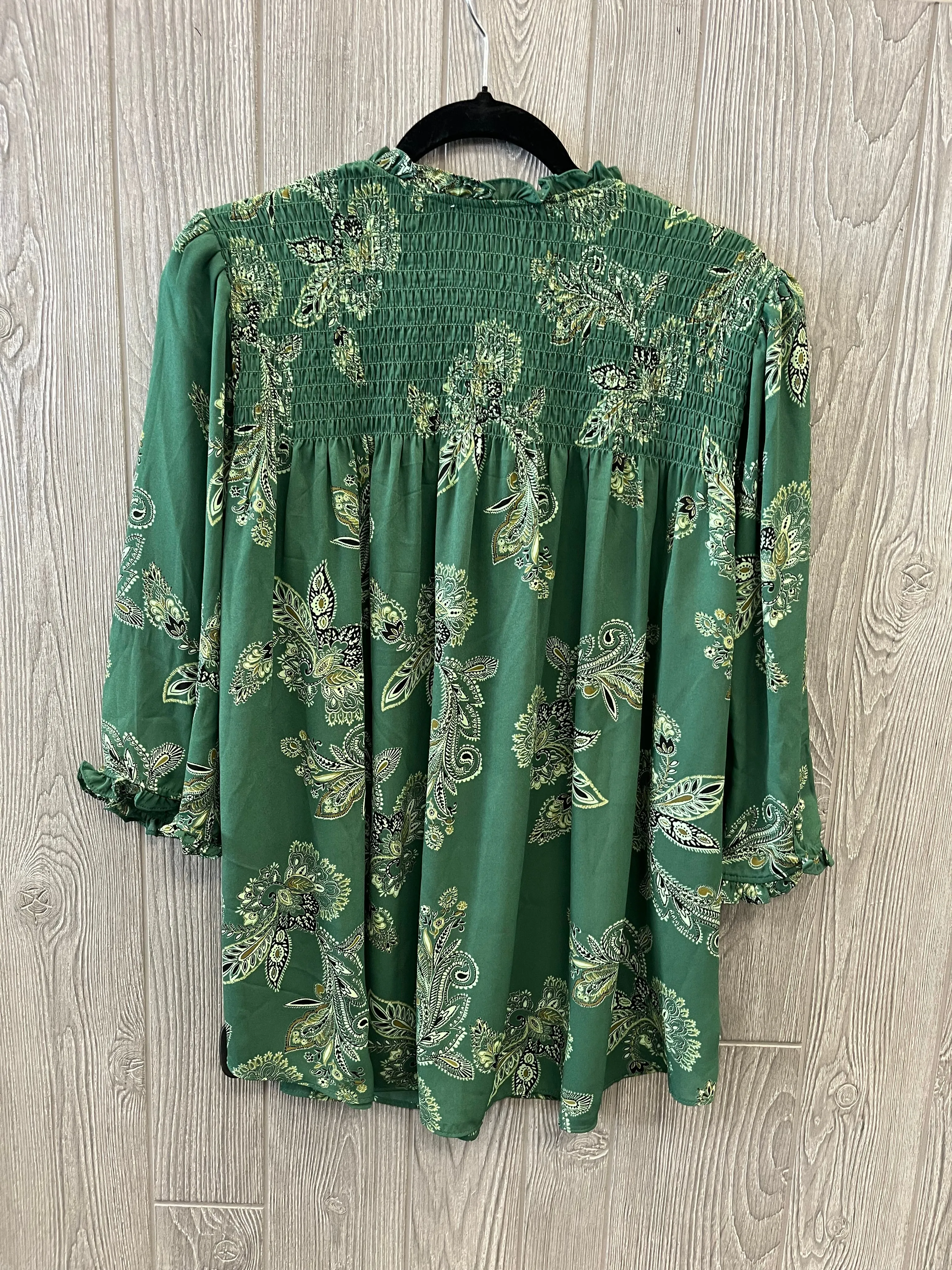 Blouse 3/4 Sleeve By Rose And Olive In Green, Size: 1x