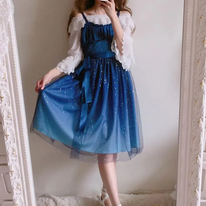 Blue Galaxy Stars Dress SD01057