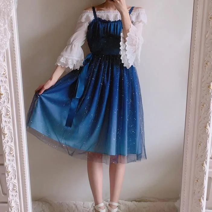 Blue Galaxy Stars Dress SD01057