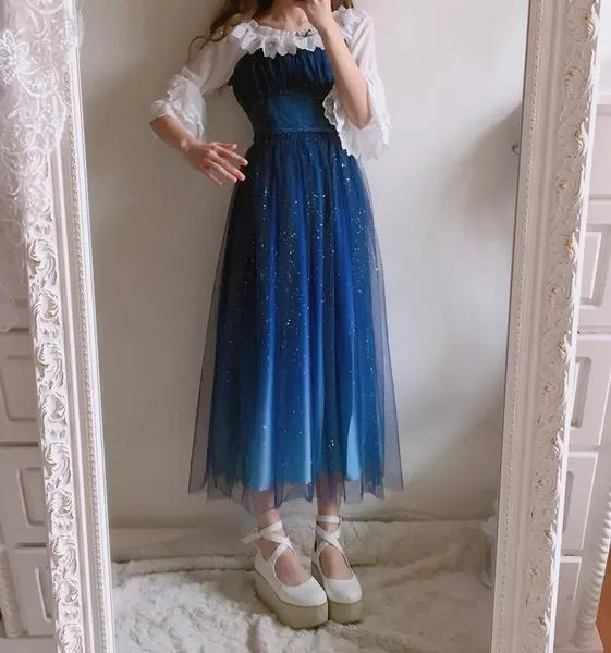 Blue Galaxy Stars Dress SD01057