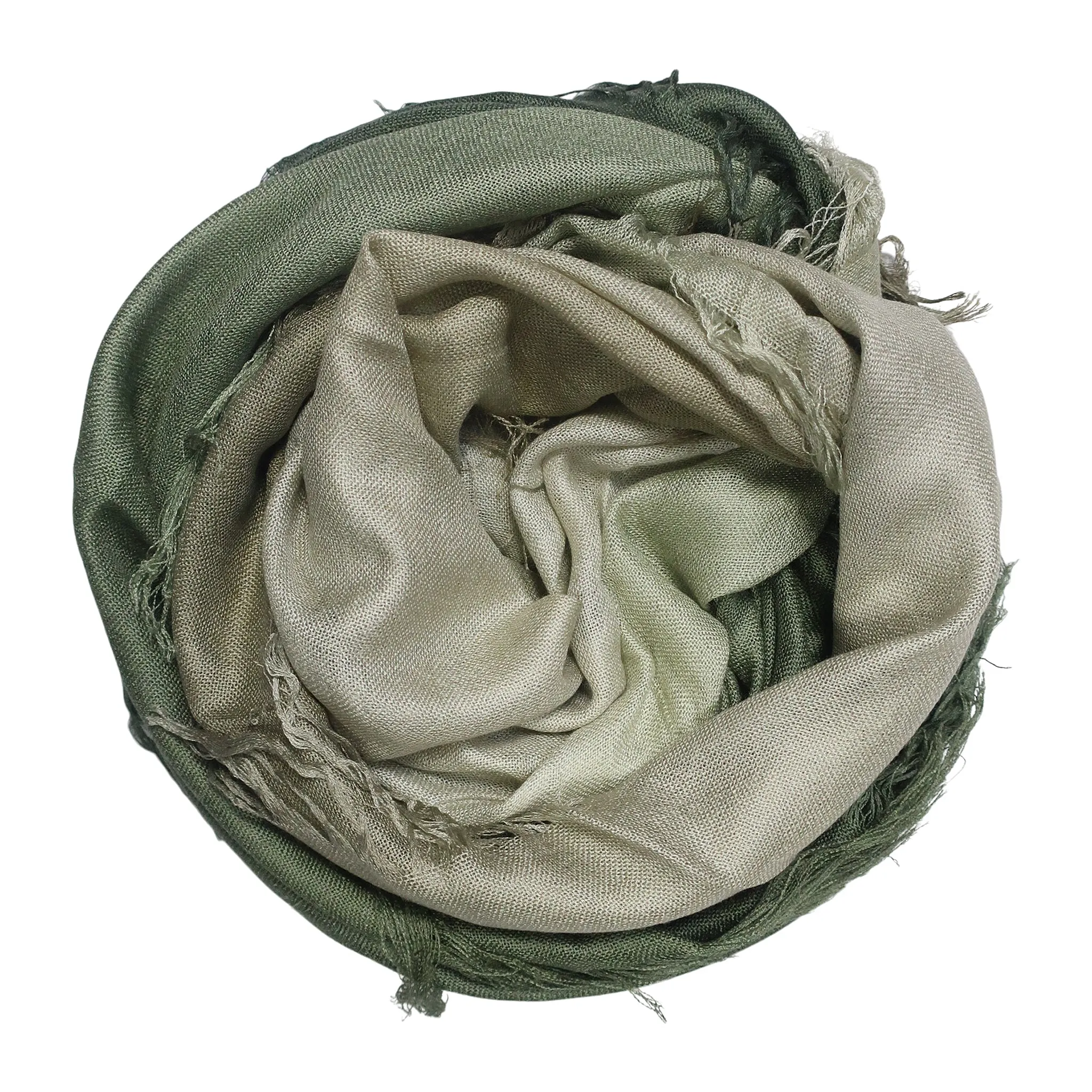 Blue Pacific Tissue Solid Micromodal Cashmere Scarf in Olive and Moss 28 x 60