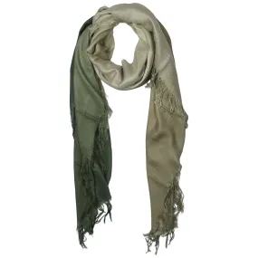 Blue Pacific Tissue Solid Micromodal Cashmere Scarf in Olive and Moss 28 x 60