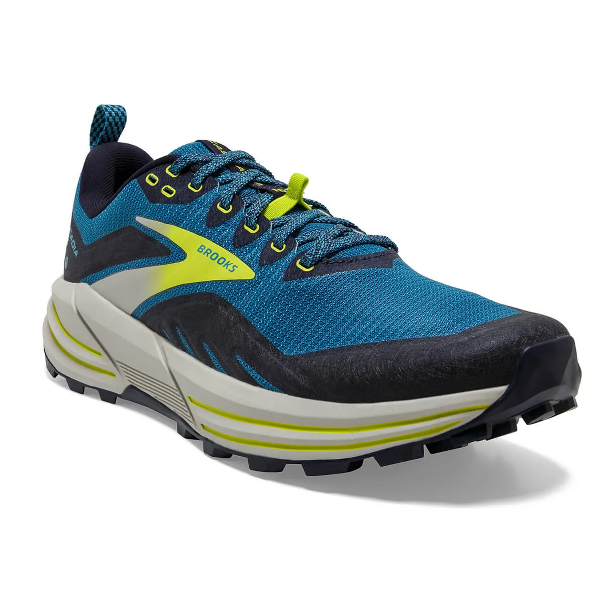 Brooks Cascadia 16 Mens | Mykonos Blue/peacoat/lime