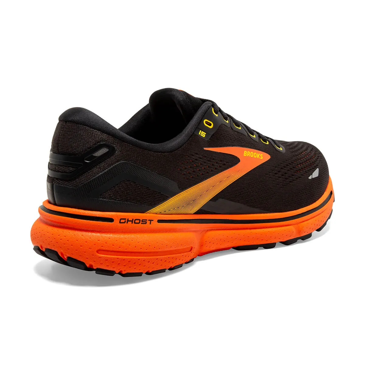 Brooks Ghost 15 Mens | Black/yellow/red