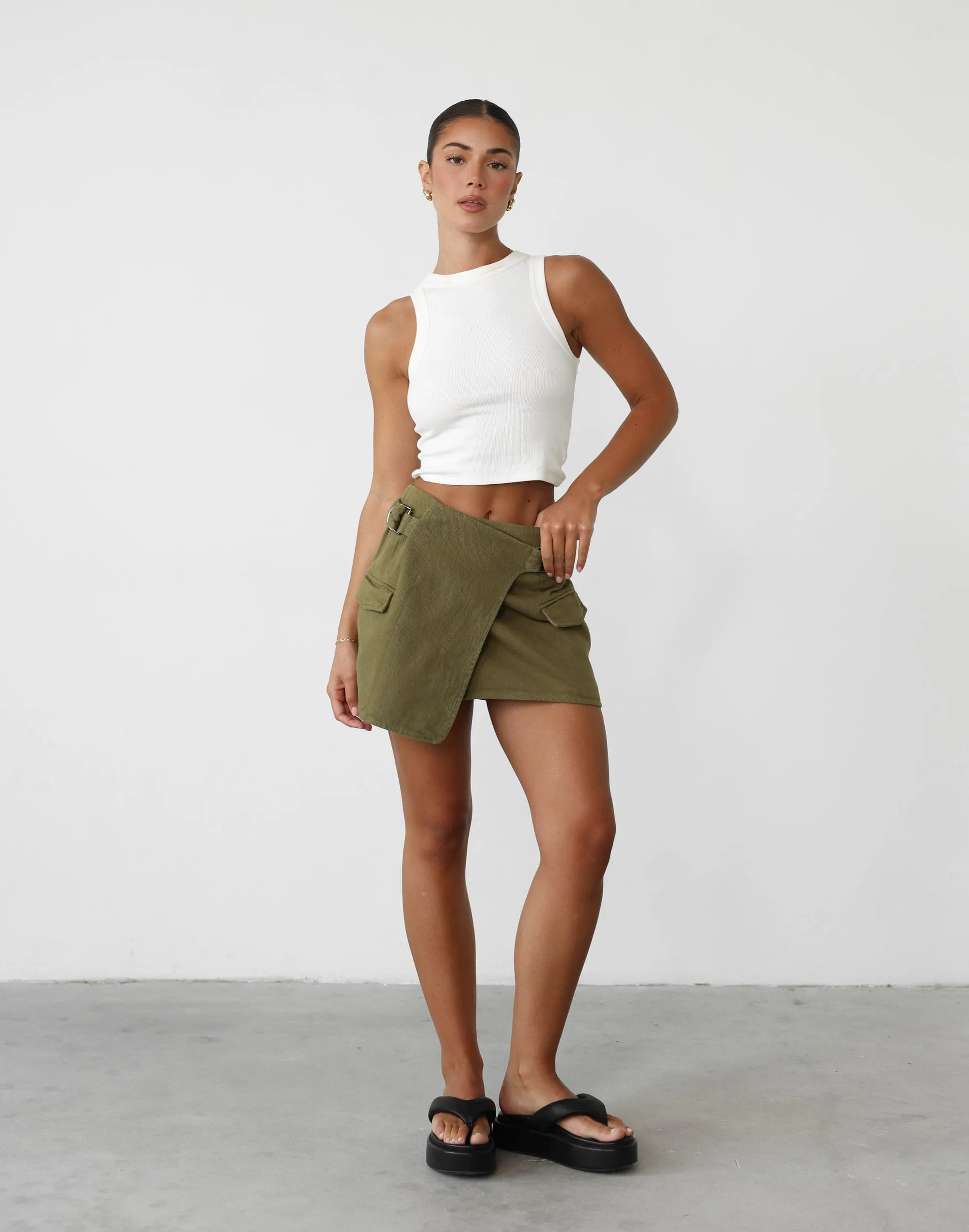 Calypso Mini Skirt (Khaki)