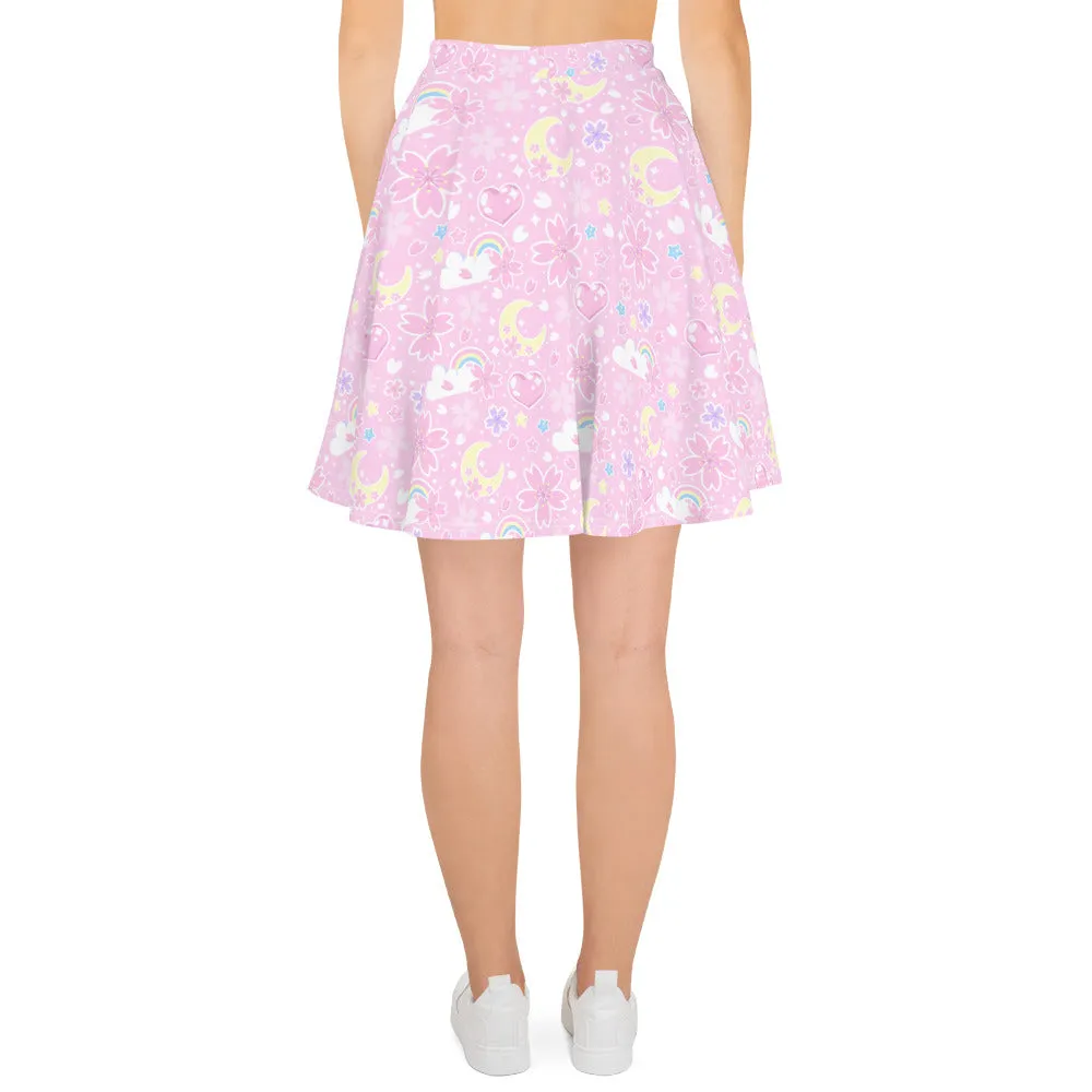 Cherry Blossom Dreams Pink Skater Skirt