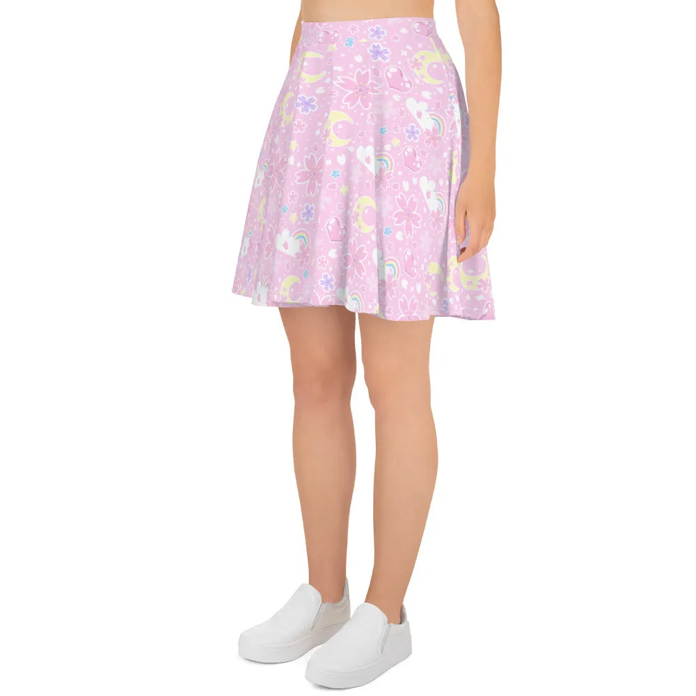 Cherry Blossom Dreams Pink Skater Skirt