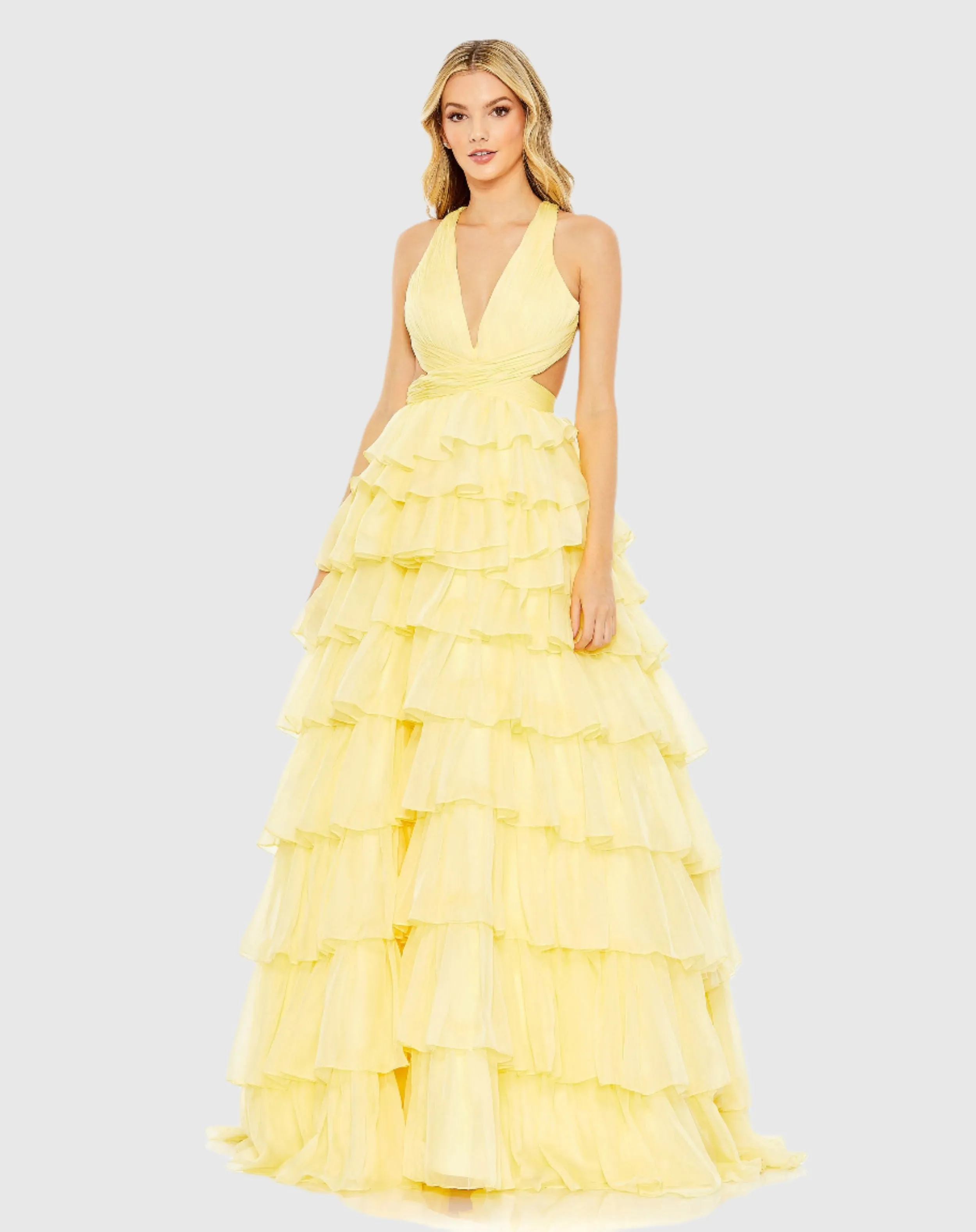 Chiffon Layered Cut Out Ballgown - FINAL SALE