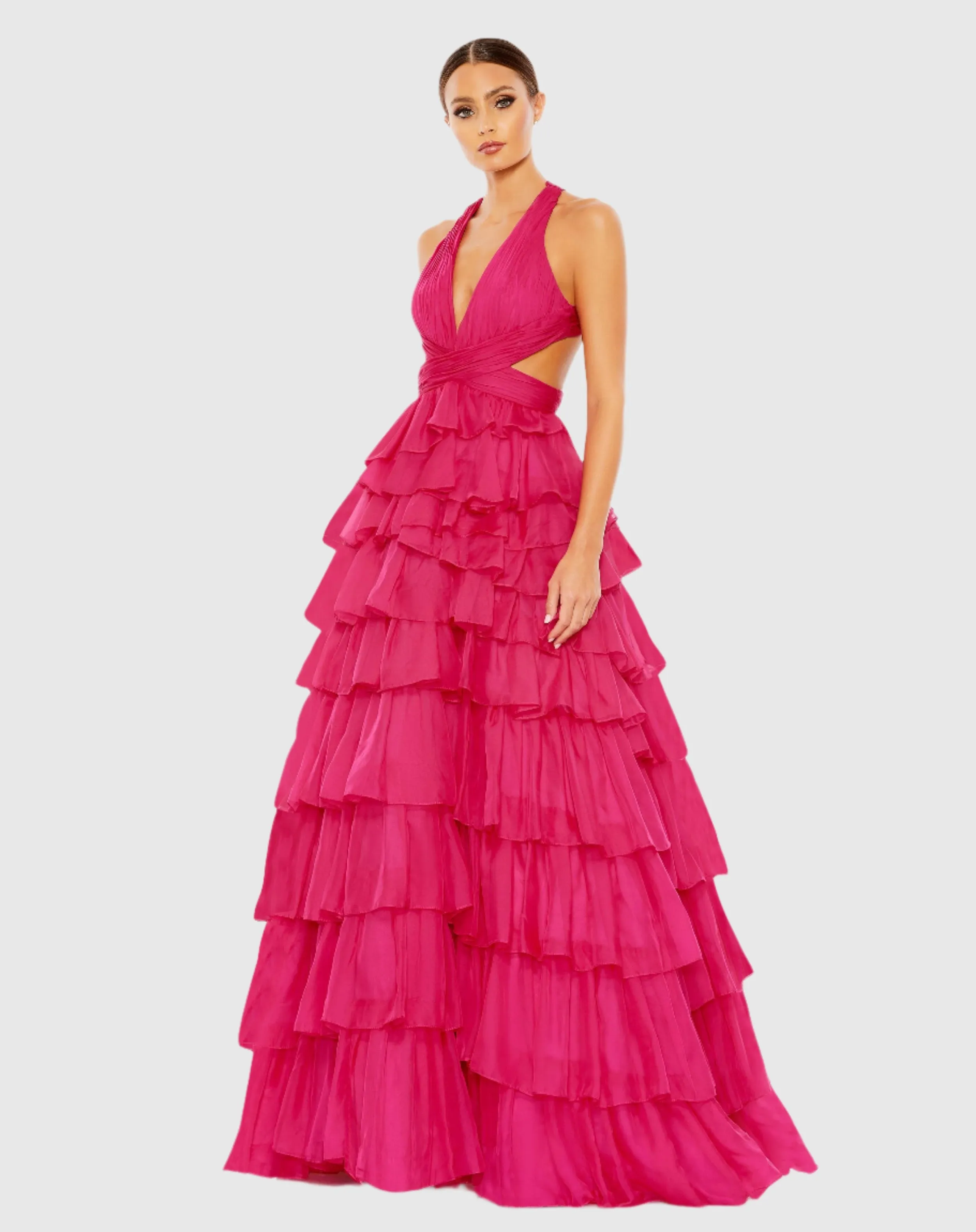 Chiffon Layered Cut Out Ballgown - FINAL SALE