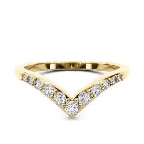 Chorost & Co. Private Collection 14K Yellow Gold 0.25ct Diamond Graduating Chevron Ring