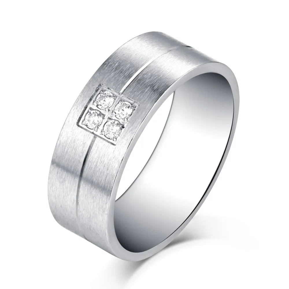 Classic Titanium Steel Wedding Band for Men