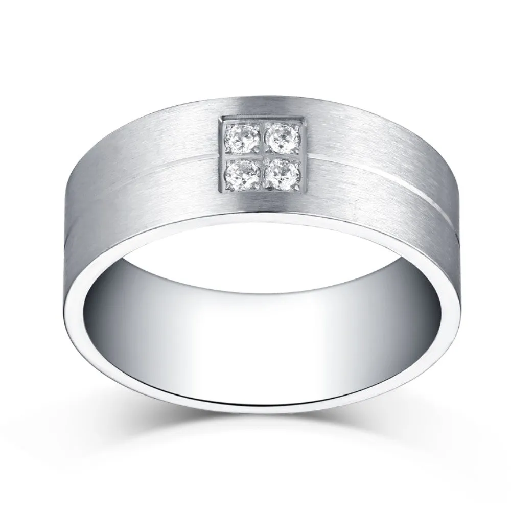 Classic Titanium Steel Wedding Band for Men