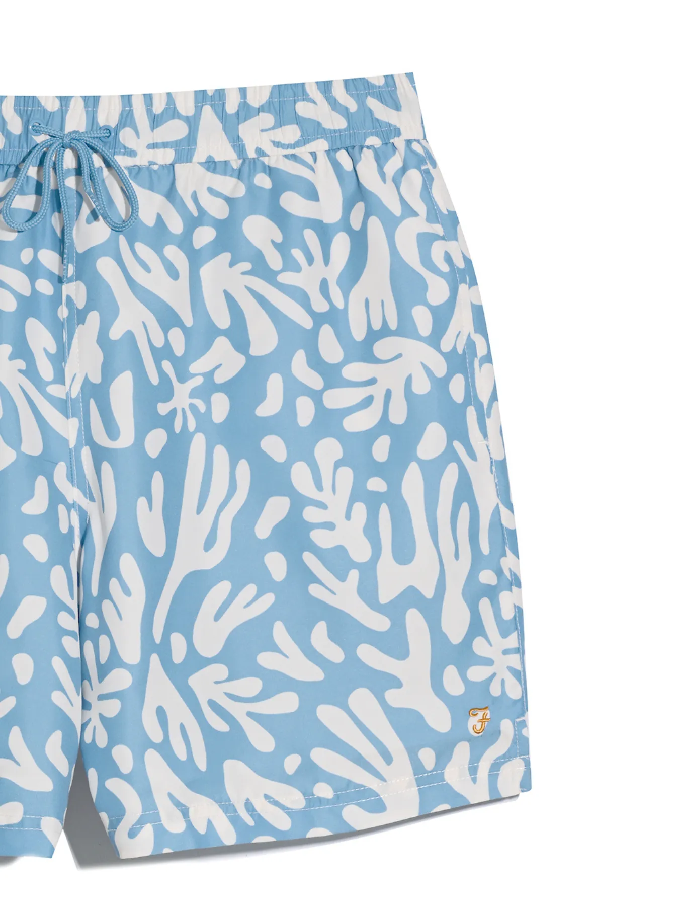 Colbert Regular Fit Reef Print Swim Short In Arctic Blue