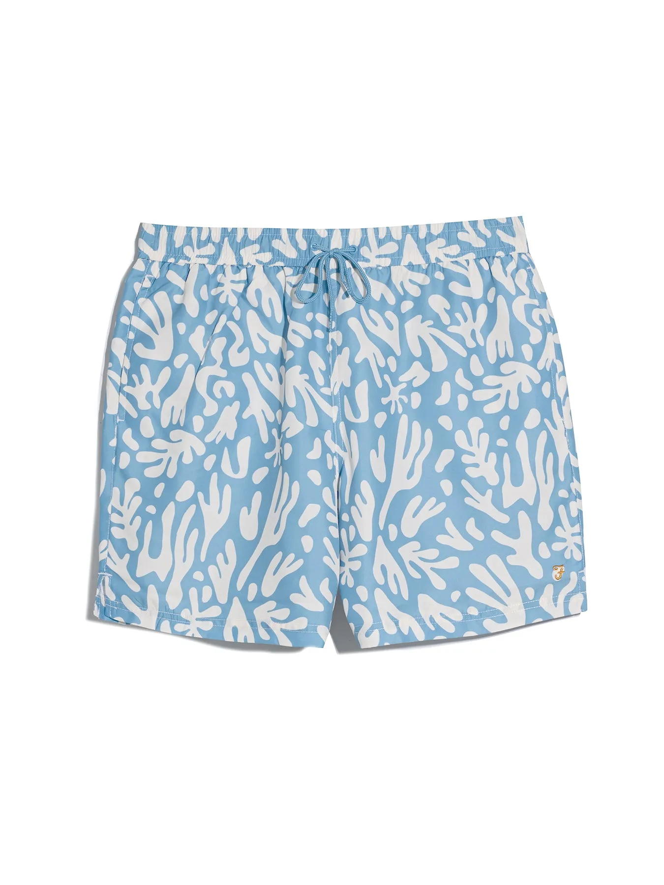 Colbert Regular Fit Reef Print Swim Short In Arctic Blue