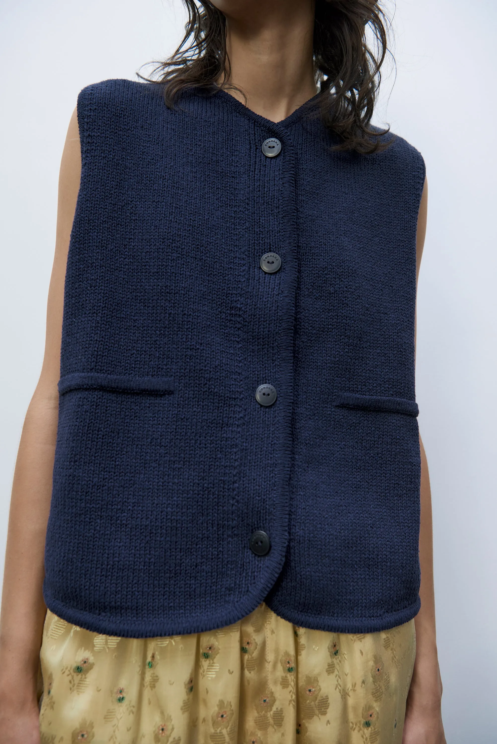 Cordera - Cotton Waistcoat - Navy