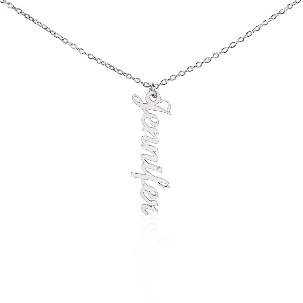 Customized Name Necklace, Vertical Name Necklace