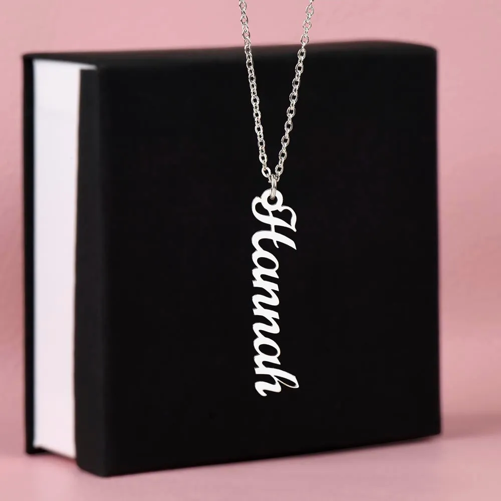 Customized Name Necklace, Vertical Name Necklace