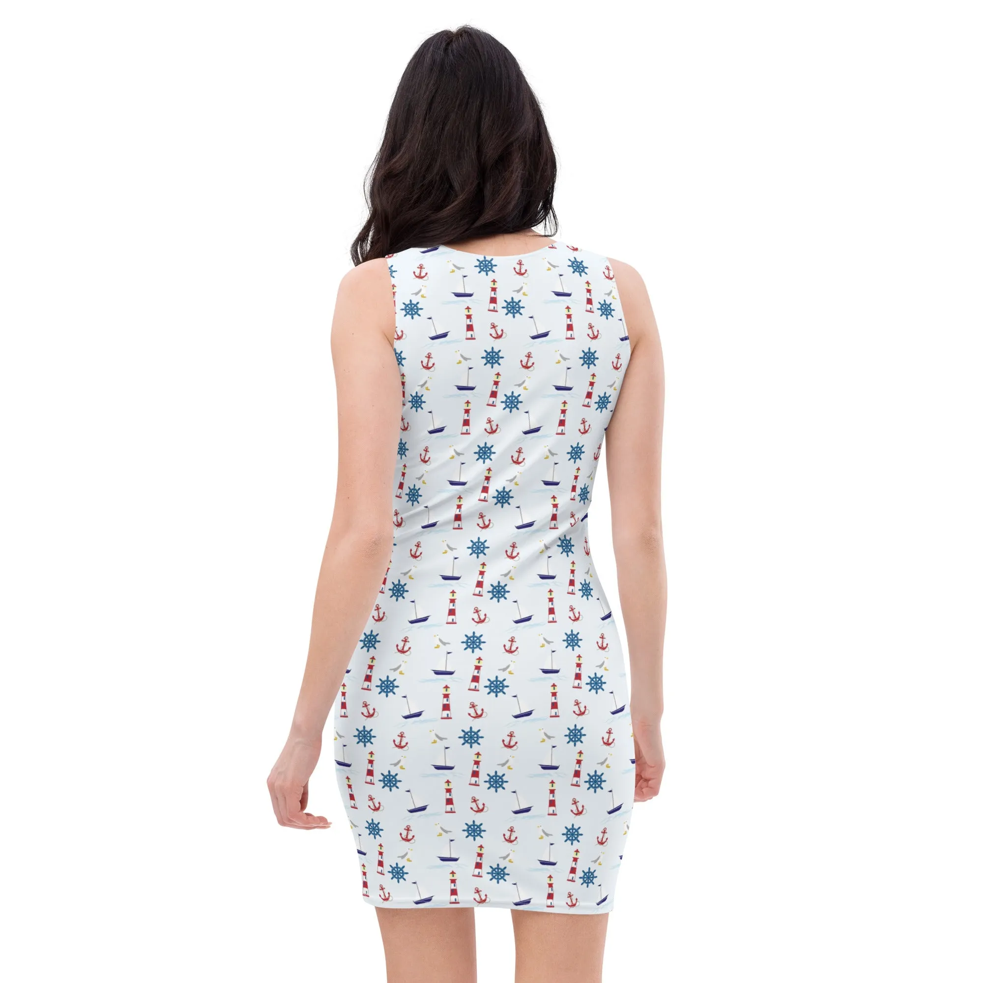 Cute Nautical Sublimation Dress, Sailing Dress, Boat Dress