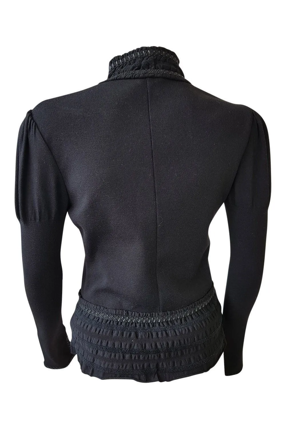 D.EXTERIOR Black Wool Polo Neck Zip Front Jumper (S)