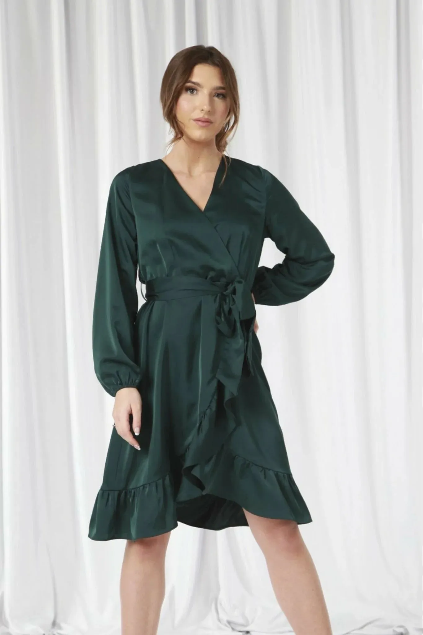 Double Second Frill Wrap Dress