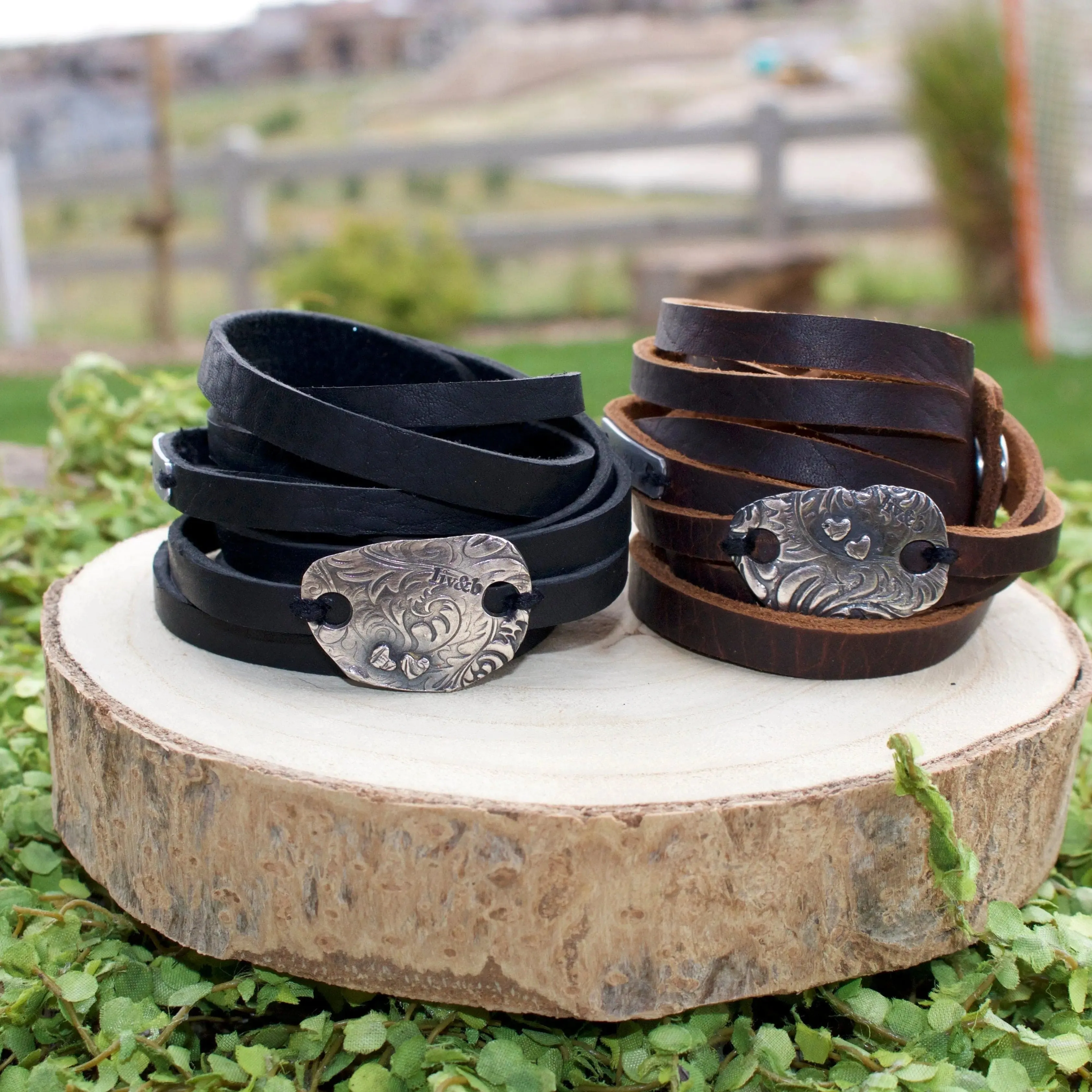 Double Wrap Leather Cuff Bracelet