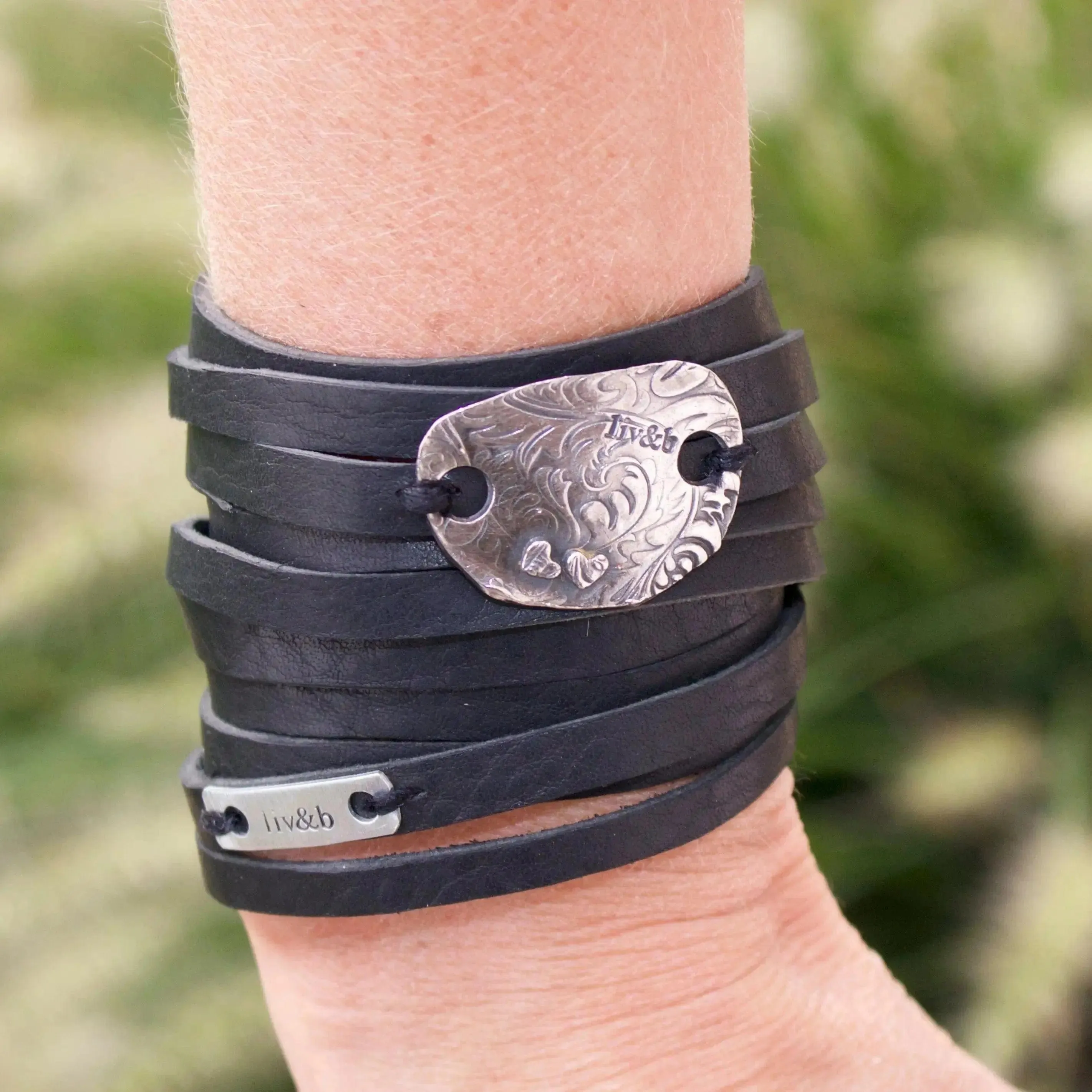 Double Wrap Leather Cuff Bracelet