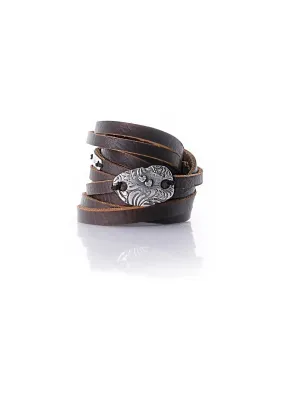 Double Wrap Leather Cuff Bracelet